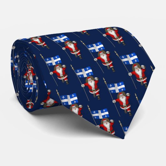 Santa Claus mit der Flagge von Québec Krawatte (Gerollt)