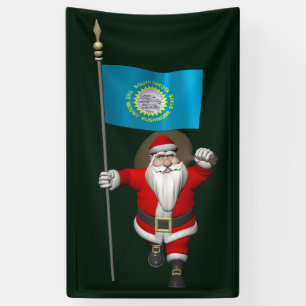 Santa Claus mit der Flagge von South Dakota Banner
