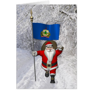 Santa Claus mit der Flagge von Vermont