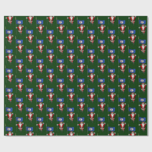 Santa Claus mit der Flagge von Virginia Geschenkpapier