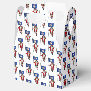 Santa Claus mit der Flagge von Virginia Geschenkschachtel