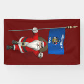 Santa Claus mit der Flagge von Wisconsin Banner (Horizontal)