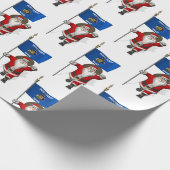 Santa Claus mit der Flagge von Wisconsin Geschenkpapier (Ecke)