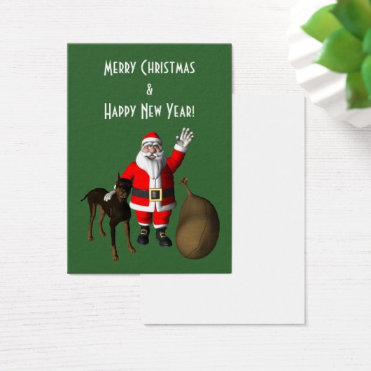Santa Claus mit Doberman Pinscher (Schreibtisch)