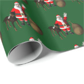 Santa Claus mit Doberman Pinscher Geschenkpapier (Rolleneckpunkt)