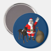 Santa Claus mit Doberman Pinscher Magnet (Vorderseite/Rückseite)