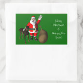Santa Claus mit Doberman Pinscher Rechteckiger Aufkleber (Tasche)