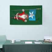 Santa Claus mit Fahne von Houston Texas Banner (Messeveranstaltung)