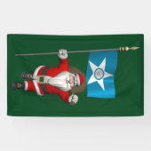 Santa Claus mit Fahne von Houston Texas Banner (Horizontal)