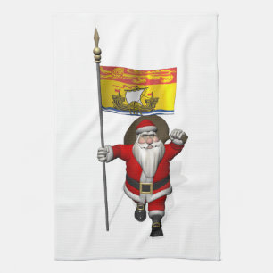 Santa Claus mit Fahne von New Brunswick CDN Handtuch