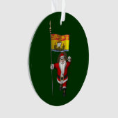 Santa Claus mit Flag New Brunswick CDN-Namen Ornament (Vorderseite)
