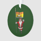 Santa Claus mit Flag New Brunswick CDN-Namen Ornament (Vorderseite)