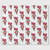 Santa Claus mit Flagge Geschenkpapier (Flach)