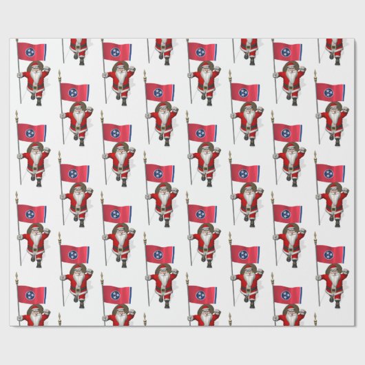 Santa Claus mit Flagge Geschenkpapier (Flach)