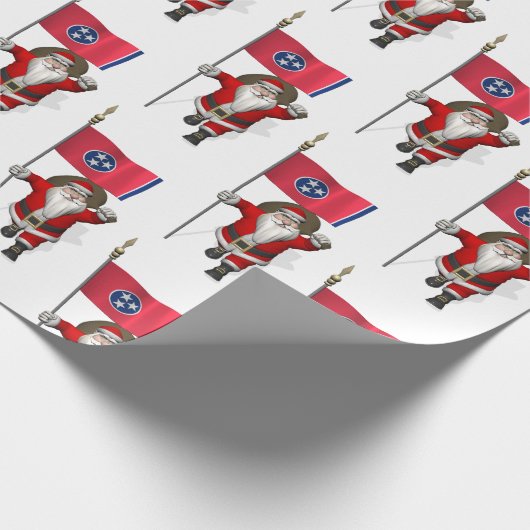 Santa Claus mit Flagge Geschenkpapier (Ecke)