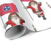 Santa Claus mit Flagge Geschenkpapier (Rolleneckpunkt)