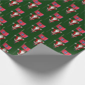 Santa Claus mit Flagge Geschenkpapier (Ecke)