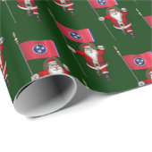 Santa Claus mit Flagge Geschenkpapier (Rolleneckpunkt)