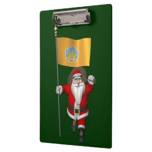 Santa Claus mit Flagge von Bali Klemmbrett