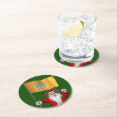 Santa Claus mit Flagge von Bali Runder Pappuntersetzer (Vor Ort)