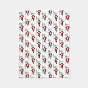 Santa Claus mit Flagge von Chicago Fleecedecke
