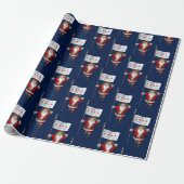 Santa Claus mit Flagge von Chicago Geschenkpapier (Ungerollt)