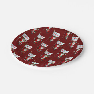 Santa Claus mit Flagge von Chicago Pappteller