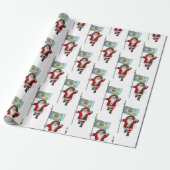 Santa Claus mit Flagge von Delaware Geschenkpapier (Ungerollt)