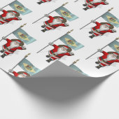 Santa Claus mit Flagge von Delaware Geschenkpapier (Ecke)
