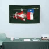 Santa Claus mit Flagge von Texas Banner (Messeveranstaltung)