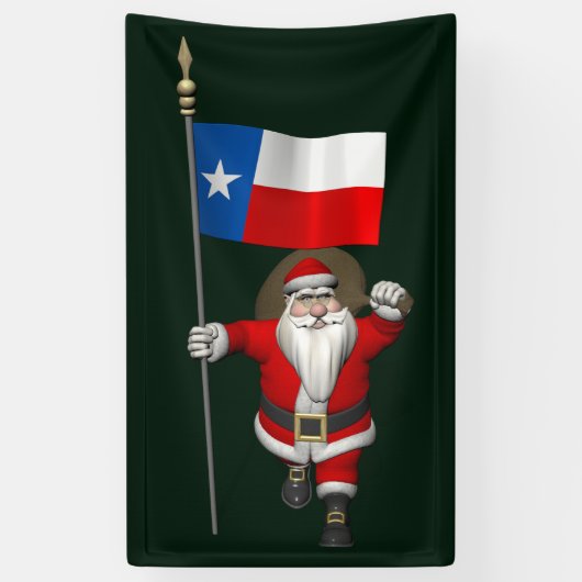 Santa Claus mit Flagge von Texas Banner (Vertikal)