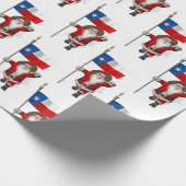 Santa Claus mit Flagge von Texas Geschenkpapier (Ecke)