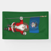 Santa Claus mit Flagge von Utah Banner (Horizontal)