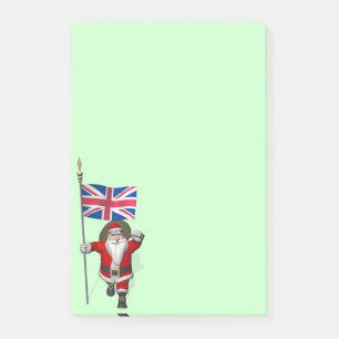 Santa Claus mit Gewerkschaft-Flagge des Vereinigte Post-it Klebezettel