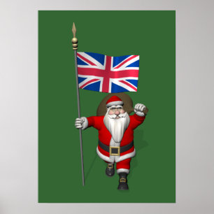 Santa Claus mit Gewerkschaft-Flagge des Vereinigte Poster