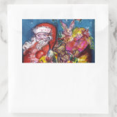 SANTA CLAUS MIT GIFTS RECHTECKIGER AUFKLEBER (Tasche)