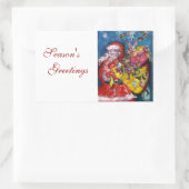 SANTA CLAUS MIT GIFTS RECHTECKIGER AUFKLEBER (Tasche)