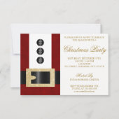 Santa Claus mit Glitzer Belt | Party Einladung (Vorderseite)