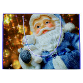 Santa Claus mit Gold Sparkle Geschenktasche Große Geschenktüte (Vorderseite)