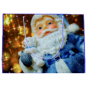 Santa Claus mit Gold Sparkle Geschenktasche Große Geschenktüte (Rückseite)