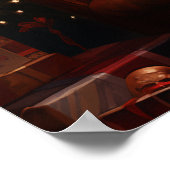 Santa Claus mit Golden Retriever Poster (Ecke)