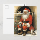Santa Claus mit Kittens Postkarte (Vorne/Hinten)