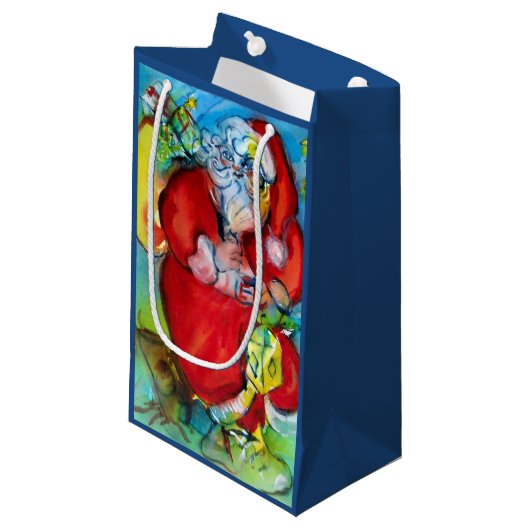 SANTA CLAUS MIT LANTERIN IN DER CHRISTMAS-NACHT KLEINE GESCHENKTÜTE (Vorderseite Schrägansicht)