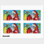 SANTA CLAUS MIT LANTERIN IN DER CHRISTMAS-NACHT RECHTECKIGER AUFKLEBER (Blatt)