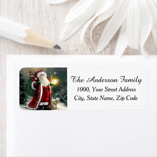 Santa Claus mit Lantern Rücksendeadresse (Insitu)
