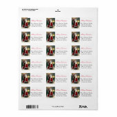 Santa Claus mit Lattern-Label Adressaufkleber (Vorne)