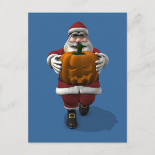 Santa Claus mit Pumpkin Feiertagspostkarte