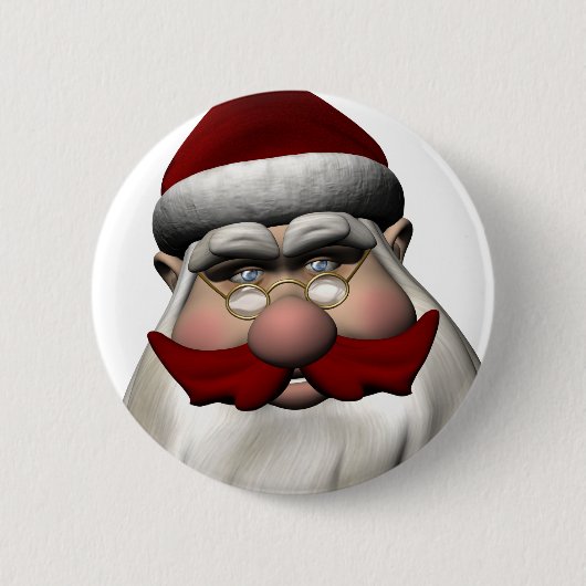 Santa Claus mit Red Mustache Button (Vorderseite)