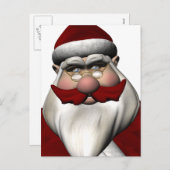 Santa Claus mit Red Mustache Feiertagspostkarte (Vorne/Hinten)