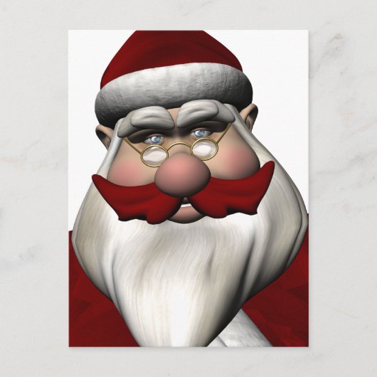 Santa Claus mit Red Mustache Feiertagspostkarte (Vorderseite)